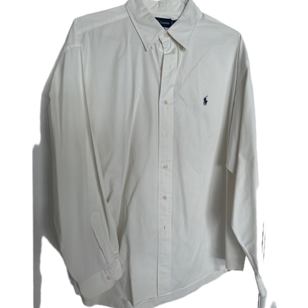 Men’s Polo White Button Down Shirt